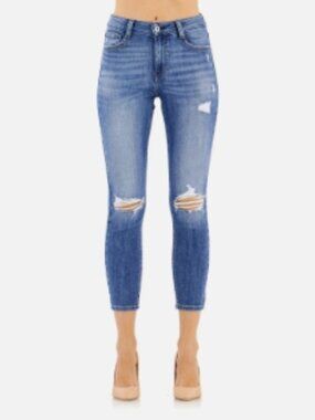 Like New! Morrison The Surfer Girl Distressed Mid Wash Skinny Jeans in 27